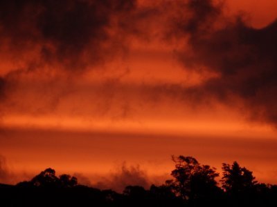 Tawharanui Regional Park, sky on fire
