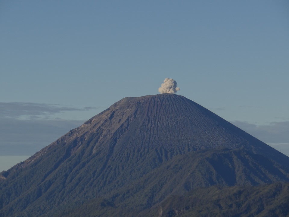 Mount Semeru, also known as Mahameru (\"Great Mountain\"), is one of Indonesia\'s most active volcanoes