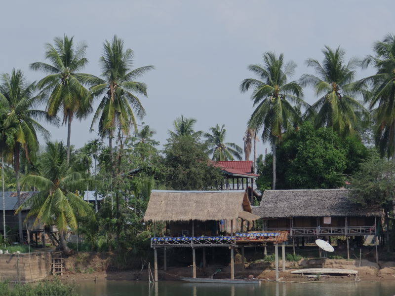 our hut at the Mekong River bank, Don Khon, Four Thousand Islands