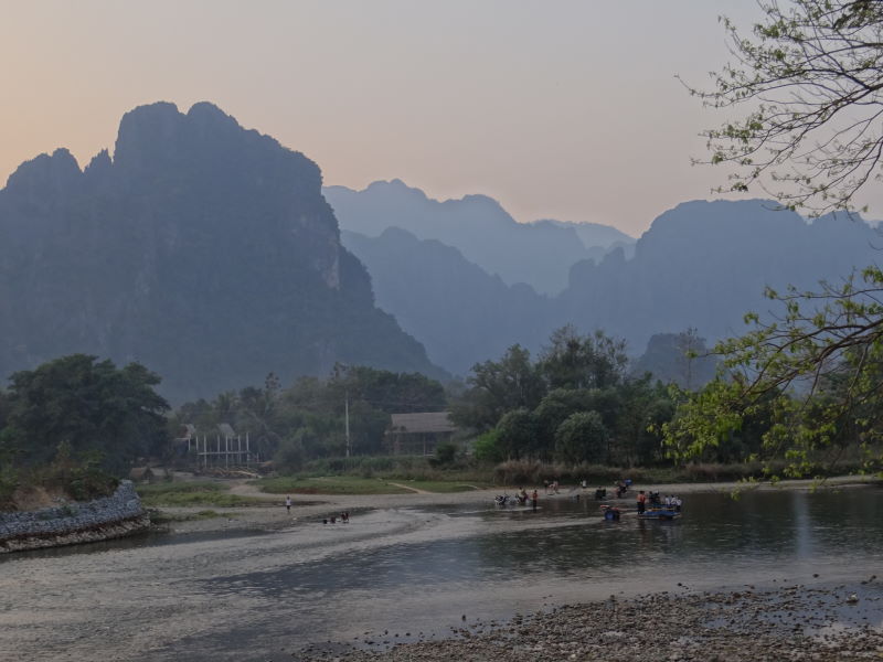 ...nestled beside the Nam Song (Song River) amid stunningly beautiful limestone karst terrain