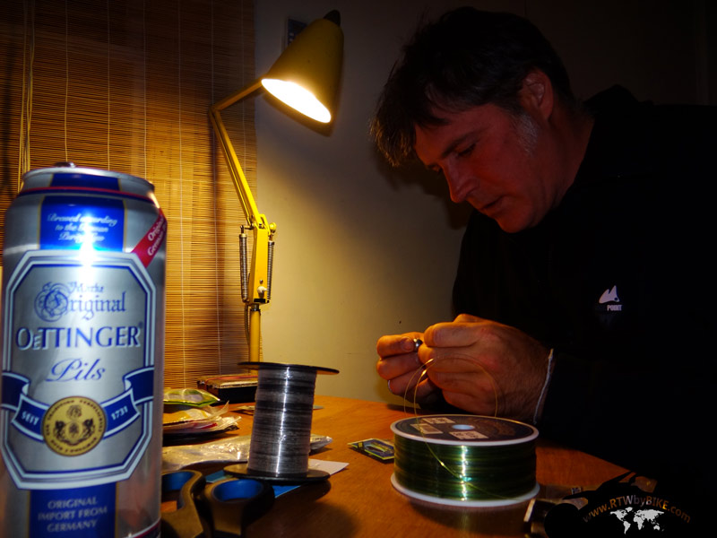 fishing preparation and German beer