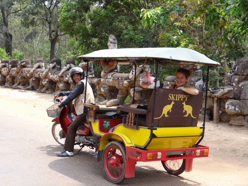 our tuktuk gives us a rest from time to time, Angkor Wat