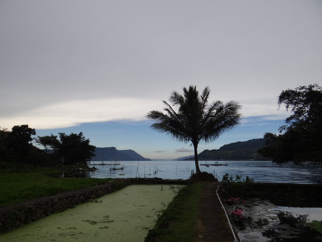 View from our guesthouse in Tuk Tuk, on Samosia isle, Danau Toba, Sumatra