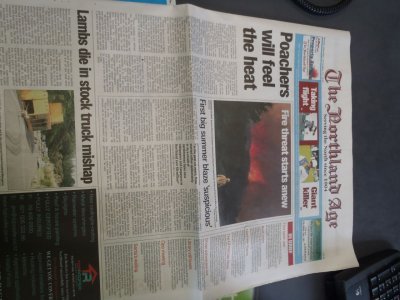 Newspaper - about the fire in Maitai